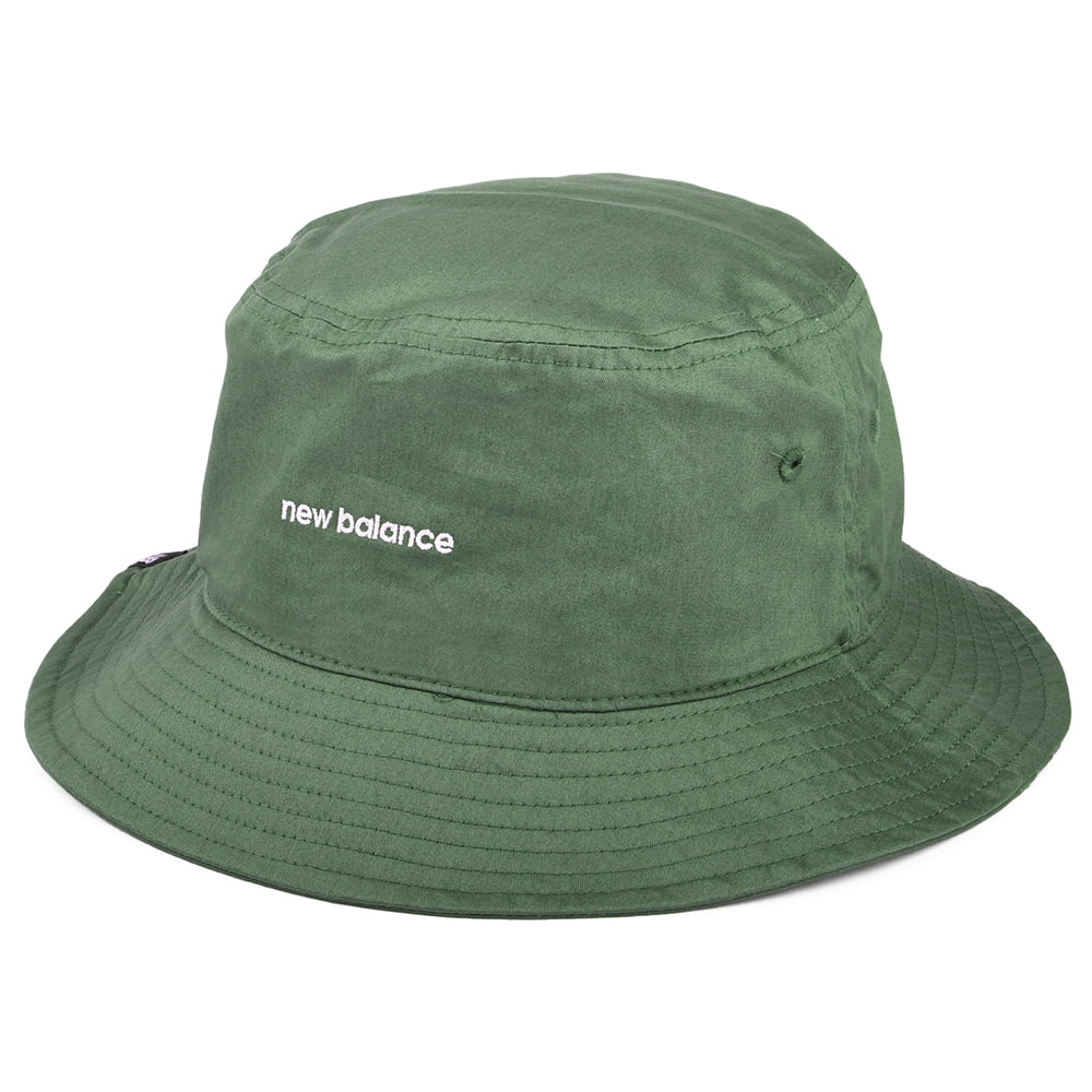Sombrero de pescador de sarga de algodón de New Balance - Verde Oliva