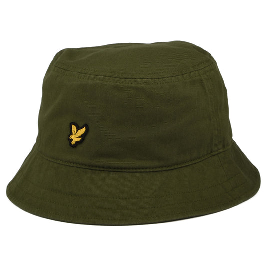 Sombrero de pescador de sarga de algodón de Lyle & Scott - Oliva Oscuro