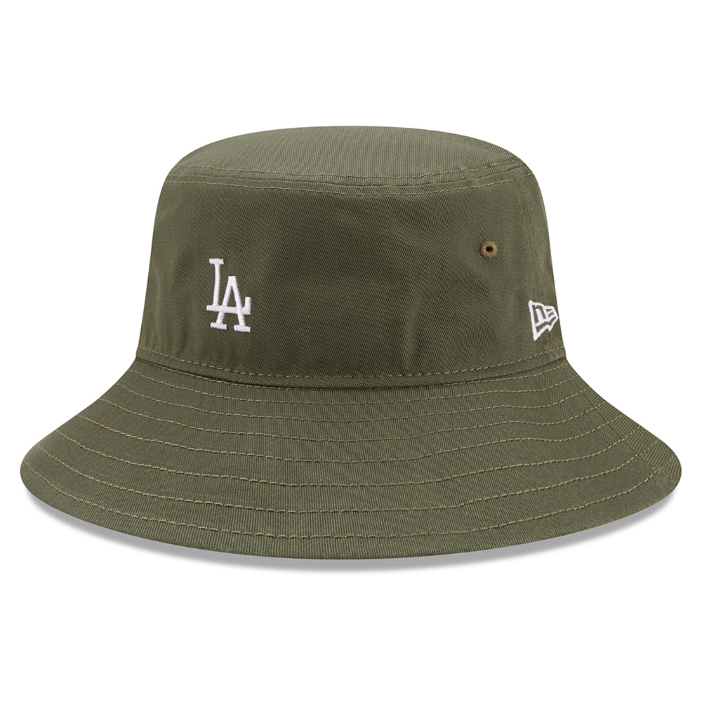 Sombrero de pescador Tapered MLB Team Tab L.A. Dodgers de algodón de New Era - Verde Oliva