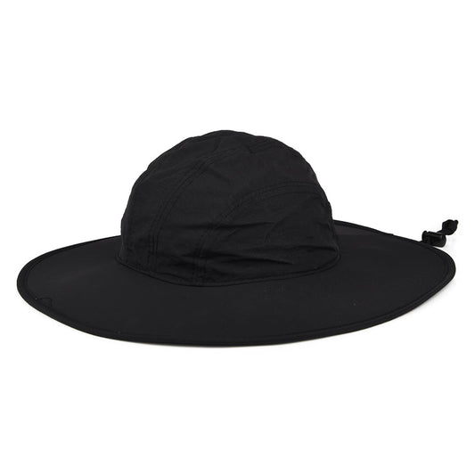Sombrero Boonie Florenzia de ala ancha de nylon de Scala - Negro