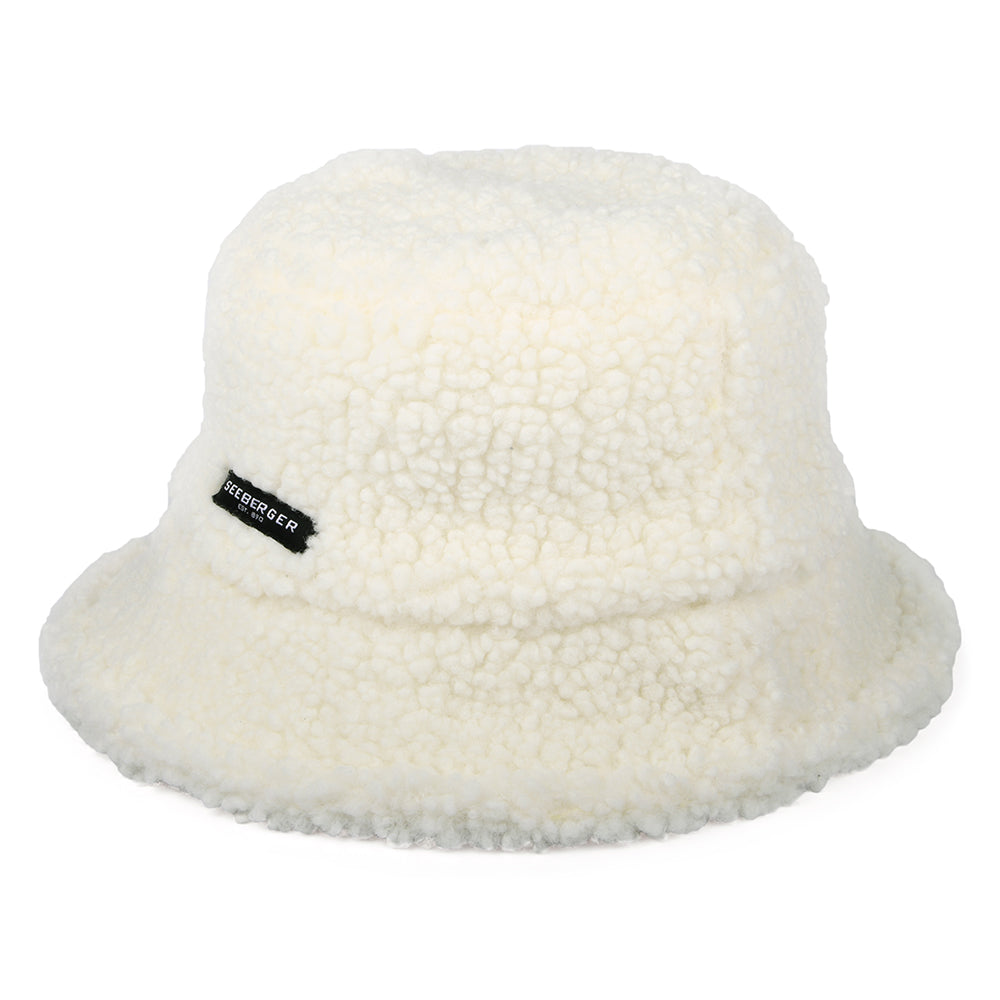 Sombrero de pescador reversible de Sherpa de Seeberger - Blanco Roto