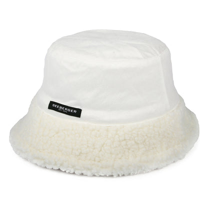 Sombrero de pescador reversible de Sherpa de Seeberger - Blanco Roto