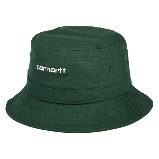 Sombrero de pescador Script de algodón de Carhartt WIP - Bosque