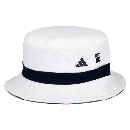 Sombrero de pescador reversible de sarga de algodón de Adidas - Blanco