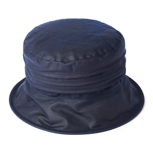 Sombrero de pescador lluvia de algodón encerado británico de Failsworth - Azul Marino