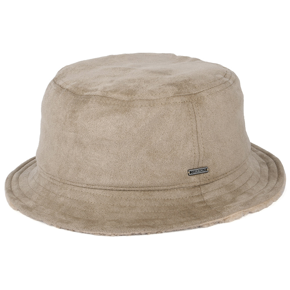 Sombrero de pescador Reserve reversible de Piel de oveja sintética de Brixton - Arena