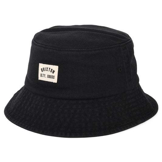 Sombrero de pescador Woodburn efecto lavado plegable de Brixton - Negro