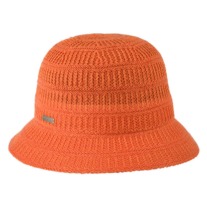 Sombrero de pescador tejida de mezcla de lino de Seeberger - Naranja