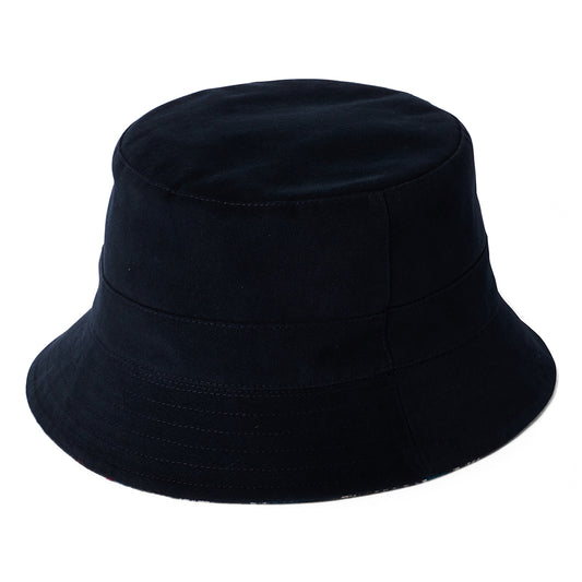 Sombrero de pescador reversible de algodón de Failsworth - Azul Oscuro