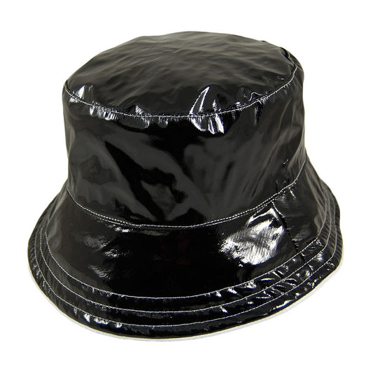 Sombrero de pescador reversible en vinilo de Scala - Negro