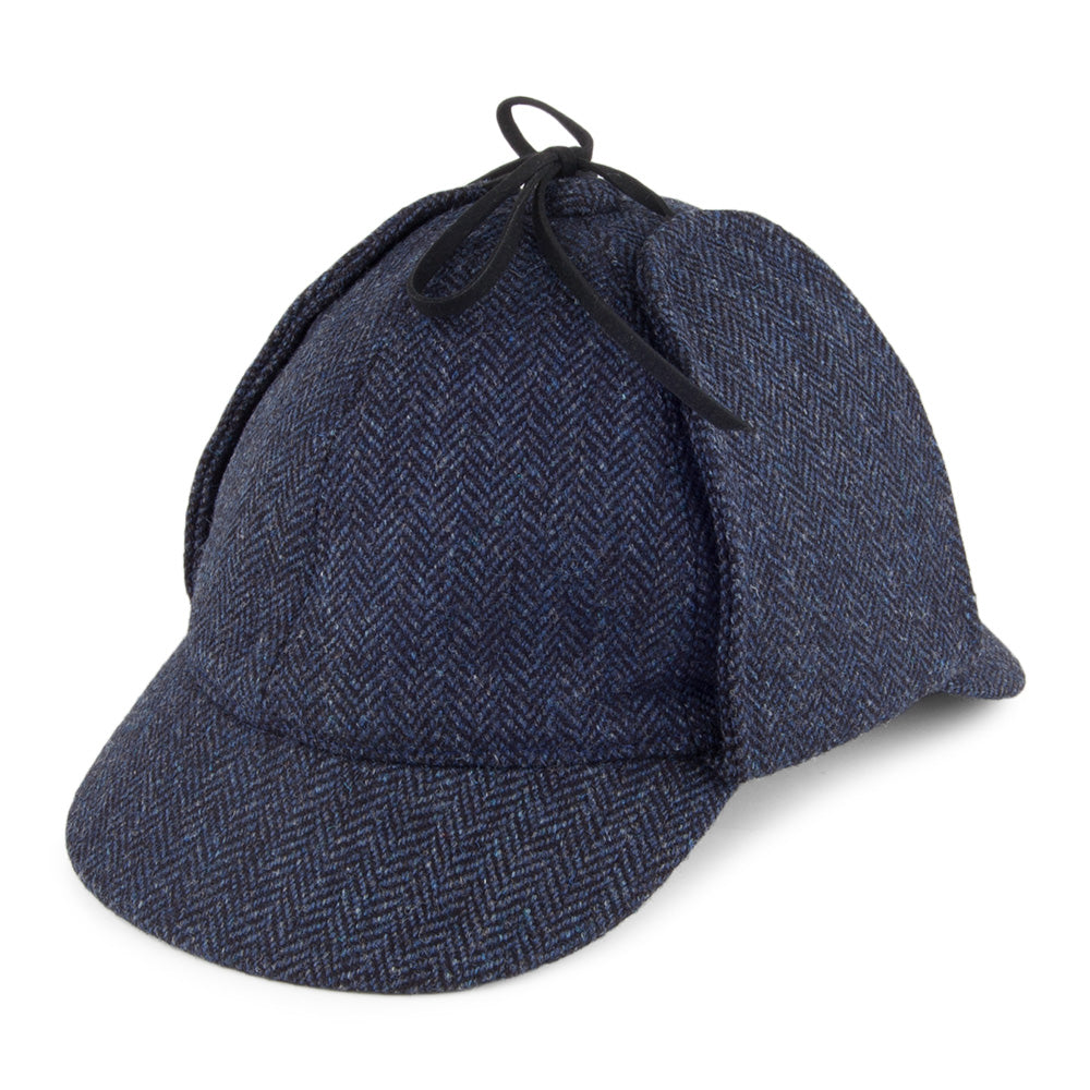 Sombrero Sherlock Holmes de diseño de espiga de Christys - Azul