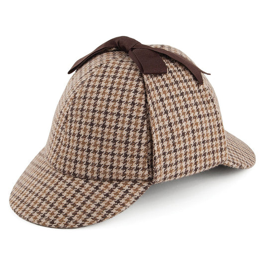 Gorra Sombrero Sherlock Holmes diseño de pata de gallo de Jaxon & James - Marrón