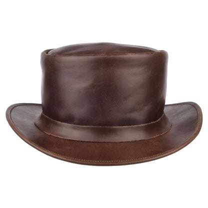 Sombrero de copa de piel de Jaxon & James - Marrón