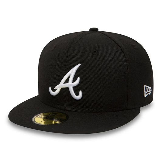 Gorra de béisbol 59FIFTY MLB Basic Atlanta Braves New Era-Negro-Blanco