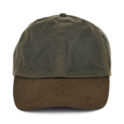 Gorra de béisbol de algodón encerado británico de Failsworth - Verde Oliva-Marrón