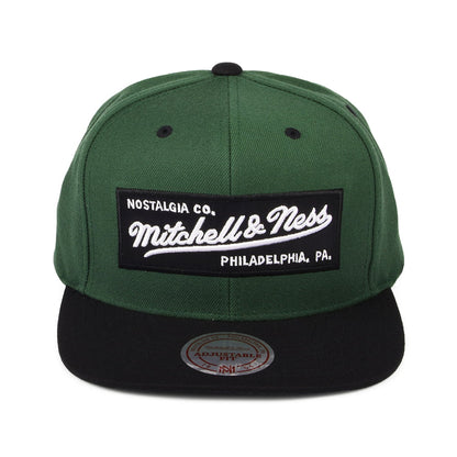 Gorra Snapback Box Logo de Mitchell & Ness - Verde Oliva-Negro