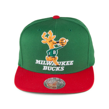 Gorra Snapback XL Logo 2 Tone Milwaukee Bucks de Mitchell & Ness - Verde-Rojo