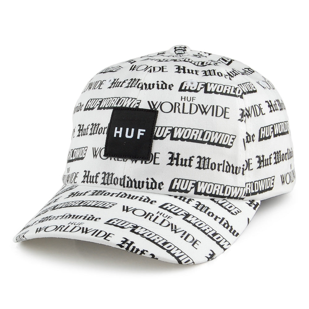 Gorra de béisbol Fake News visera curvada de HUF - Blanco
