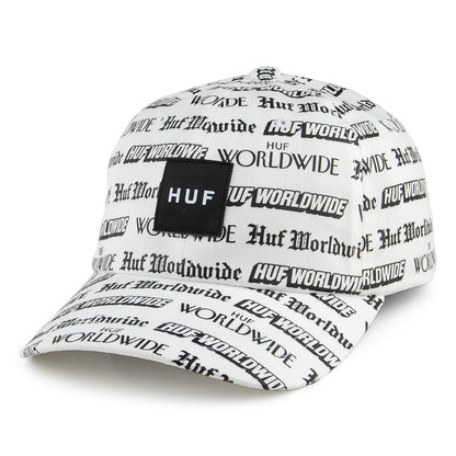 Gorra de béisbol Fake News visera curvada de HUF - Blanco