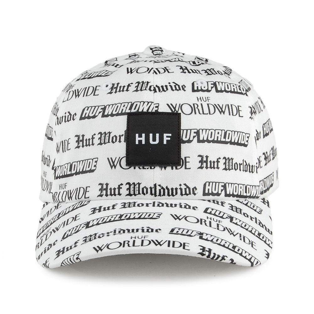 Gorra de béisbol Fake News visera curvada de HUF - Blanco