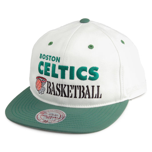 Gorra Snapback Dunk Boston Celtics de Mitchell & Ness - Blanco Roto-Verde