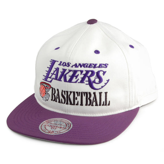 Gorra Snapback Dunk L.A. Lakers de Mitchell & Ness - Blanco roto-Morado