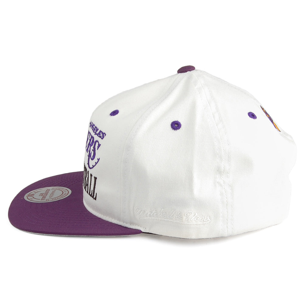 Gorra Snapback Dunk L.A. Lakers de Mitchell & Ness - Blanco roto-Morado