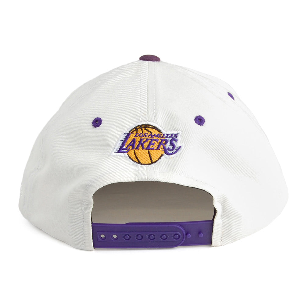 Gorra Snapback Dunk L.A. Lakers de Mitchell & Ness - Blanco roto-Morado