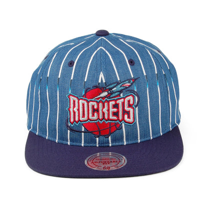 Gorra Snapback Denim Pinstripe Houston Rockets de Mitchell & Ness - Azul Marino