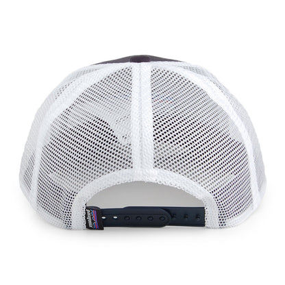 Gorra Trucker P-6 Logo Old de algodón orgánico de Patagonia - Azul Marino-Blanco