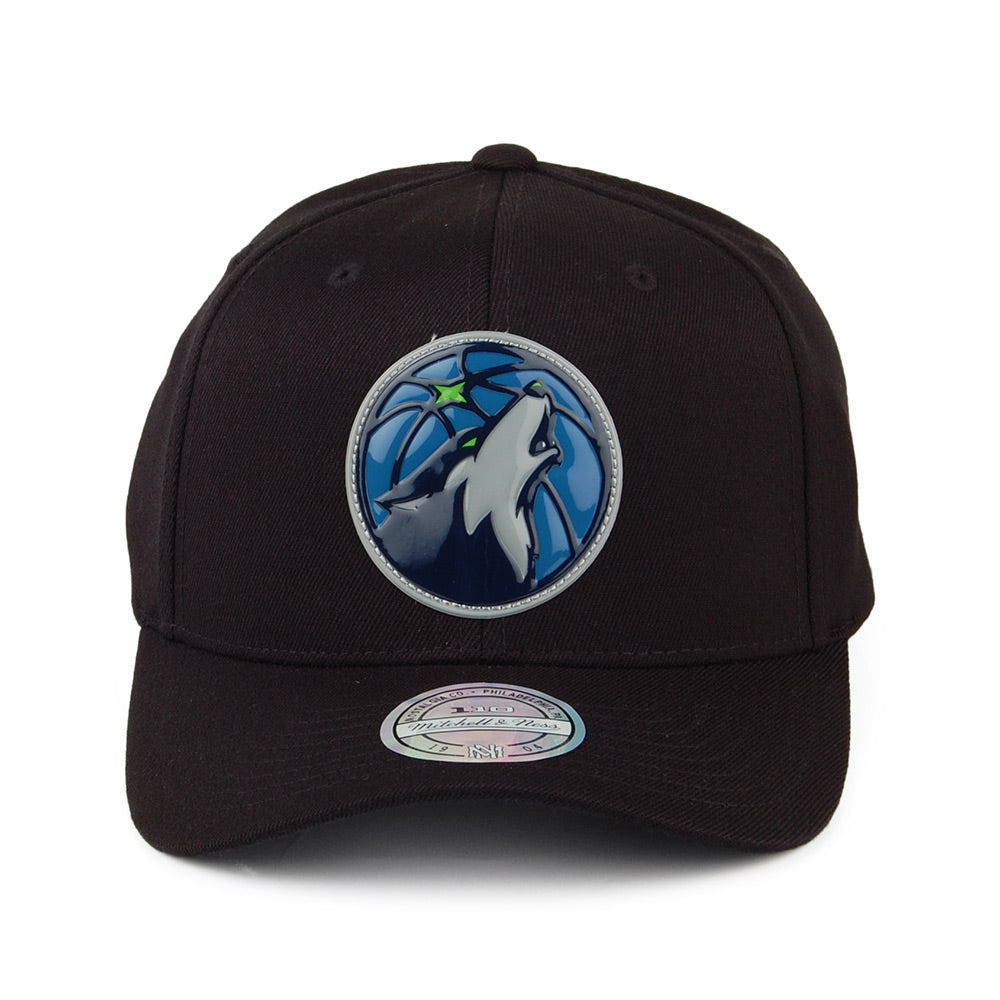 Gorra Snapback Chrome Logo Minnesota Timberwolves de Mitchell & Ness - Negro