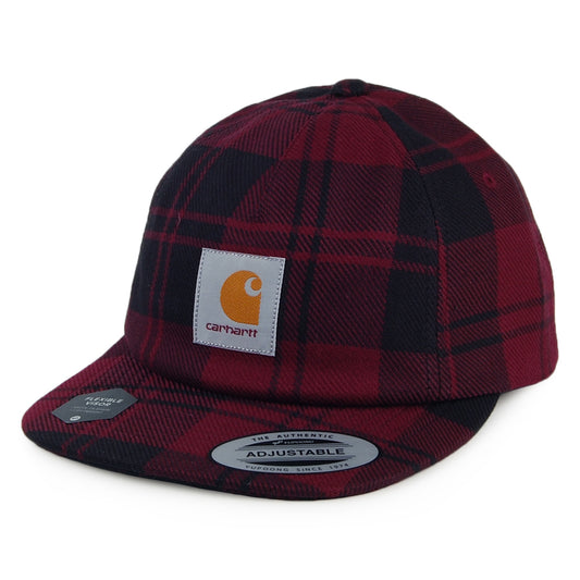 Gorra Strapback Pulford sin estructurar de sarga de algodón de Carhartt WIP - Rojo Burdeos-Negro