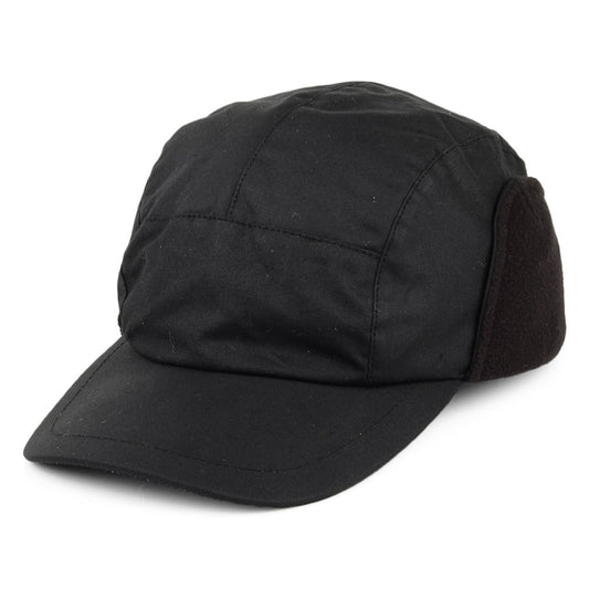 Gorra de béisbol Lumberjack de algodón encerado con orejeras de Failsworth - Negro