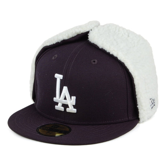 Gorra de béisbol 59FIFTY con orejeras MLB Dogear L.A. Dodgers de New Era - Azul Marino-Blanco