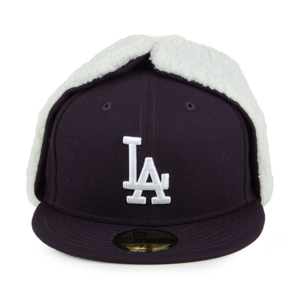 Gorra de béisbol 59FIFTY con orejeras MLB Dogear L.A. Dodgers de New Era - Azul Marino-Blanco