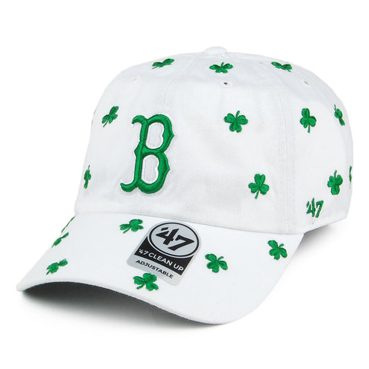 Gorra de béisbol St. Patrick's Clover Clean Up Boston Red Sox de 47 Brand - Blanco-Verde