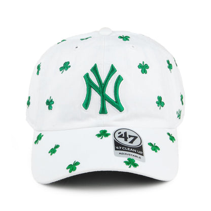 Gorra de béisbol Clean Up St. Patrick's Clover New York Yankees de 47 Brand - Blanco-Verde