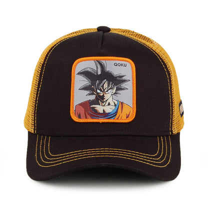 Gorra Trucker Dragon Ball Z Goku de Capslab - Negro-Amarillo
