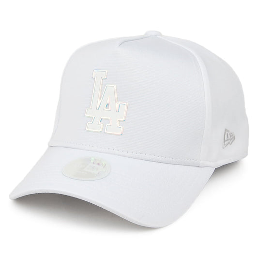 Gorra de béisbol mujeres A-Frame MLB Iridescent Logo L.A. Dodgers de New Era - Blanco