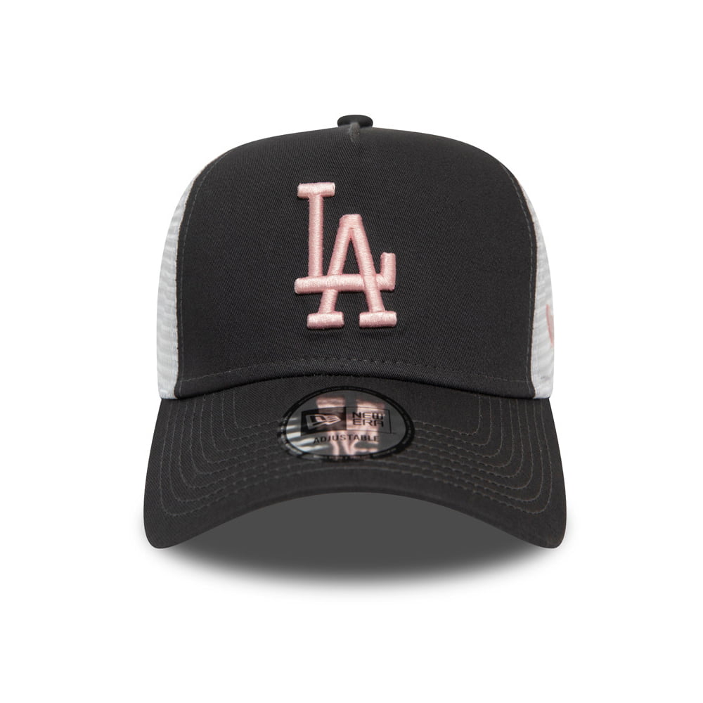 Gorra Trucker MLB League Essential L.A. Dodgers de New Era - Gris-Rosa