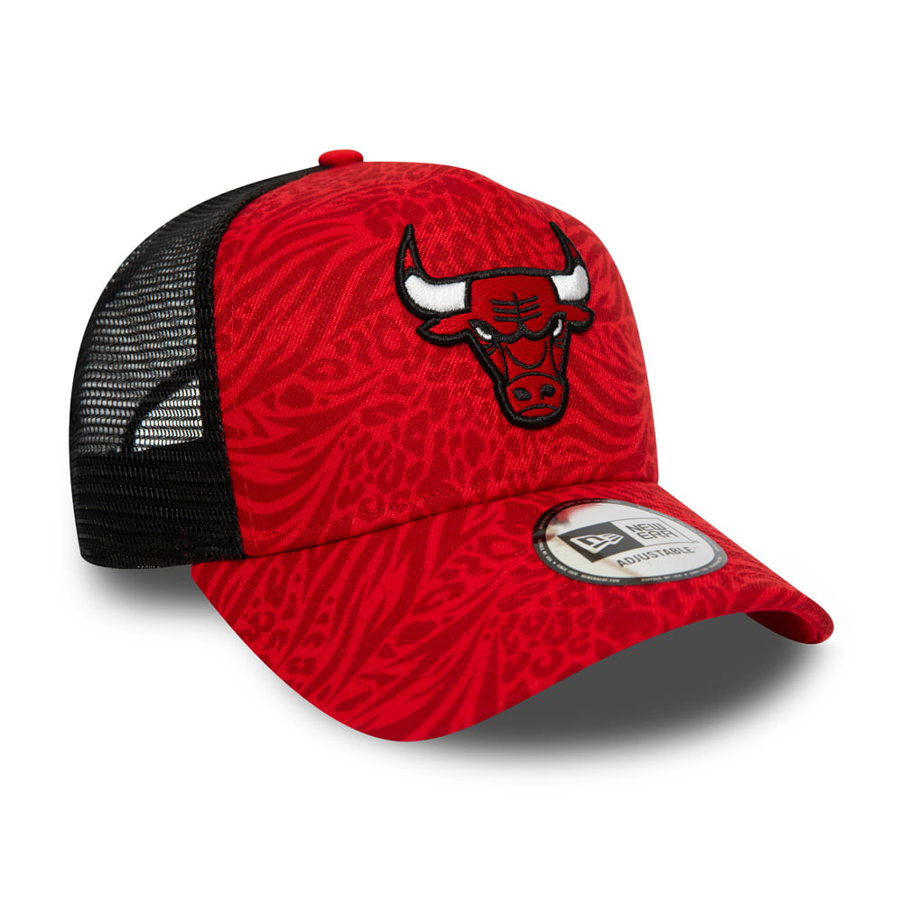 Gorra Trucker NBA Animal Print Chicago Bulls de New Era - Rojo