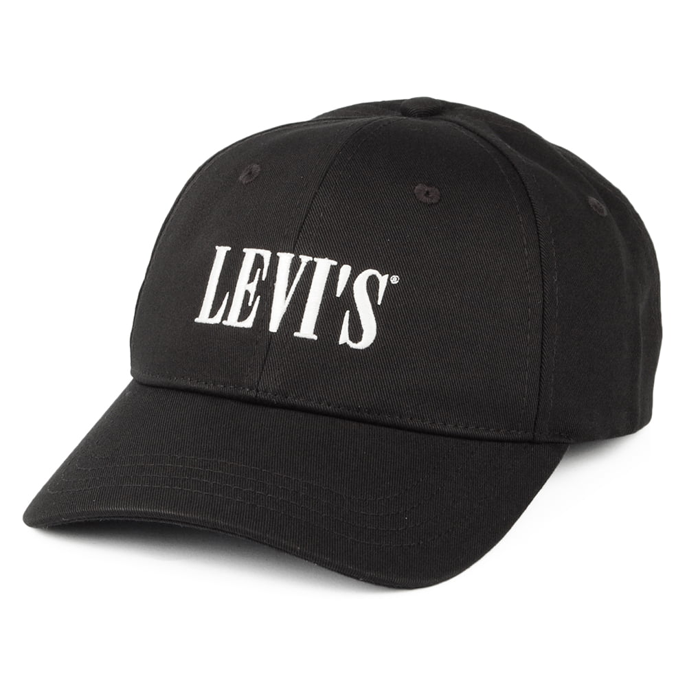 Gorra de béisbol Serif Logo de algodón de Levi's - Negro-Blanco