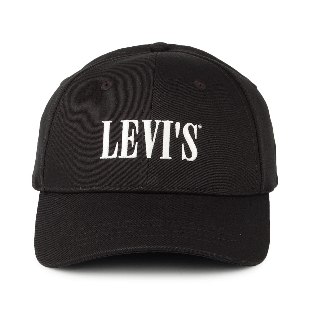 Gorra de béisbol Serif Logo de algodón de Levi's - Negro-Blanco