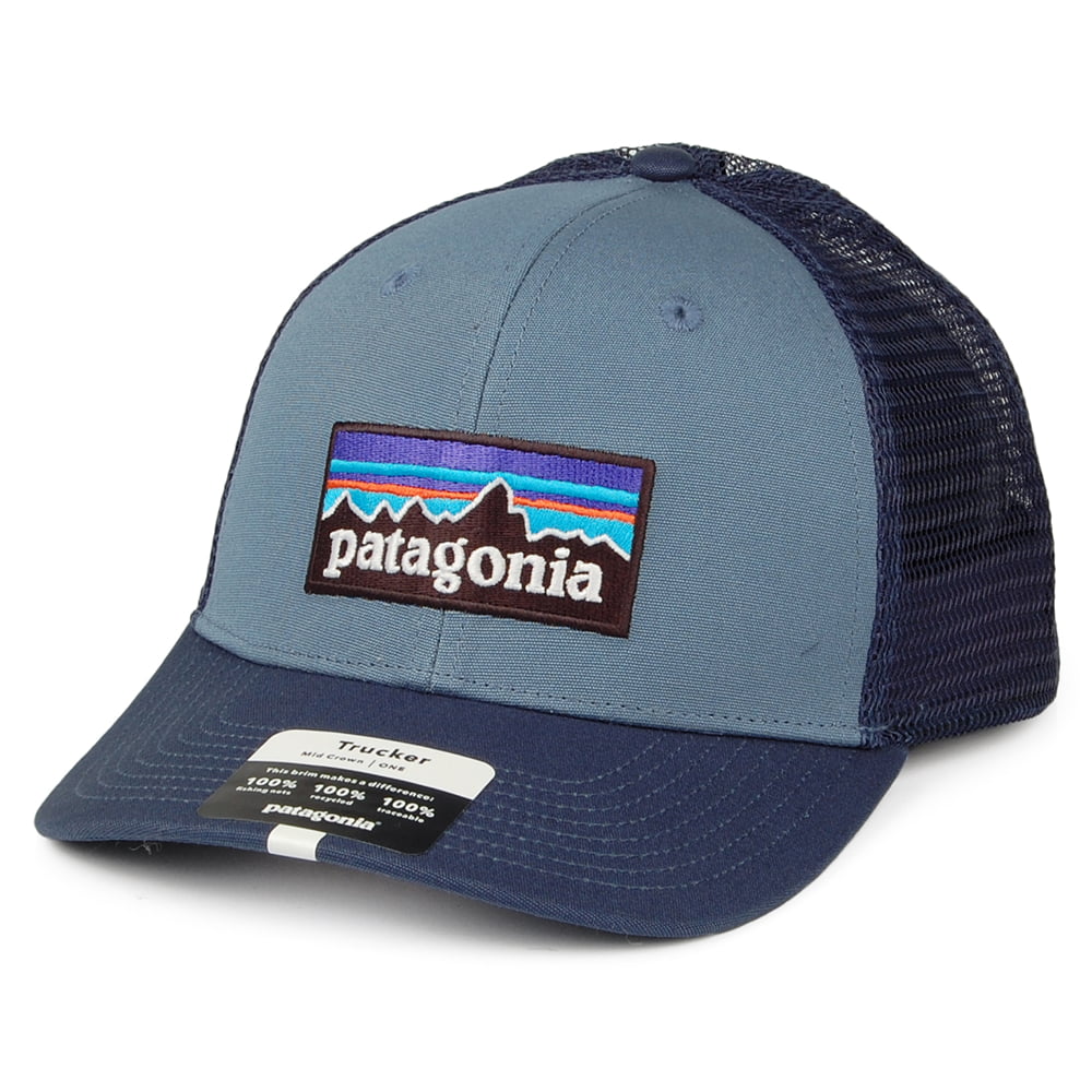 Gorra Trucker P-6 Logo de algodón orgánico de Patagonia - Pizarra-Azul