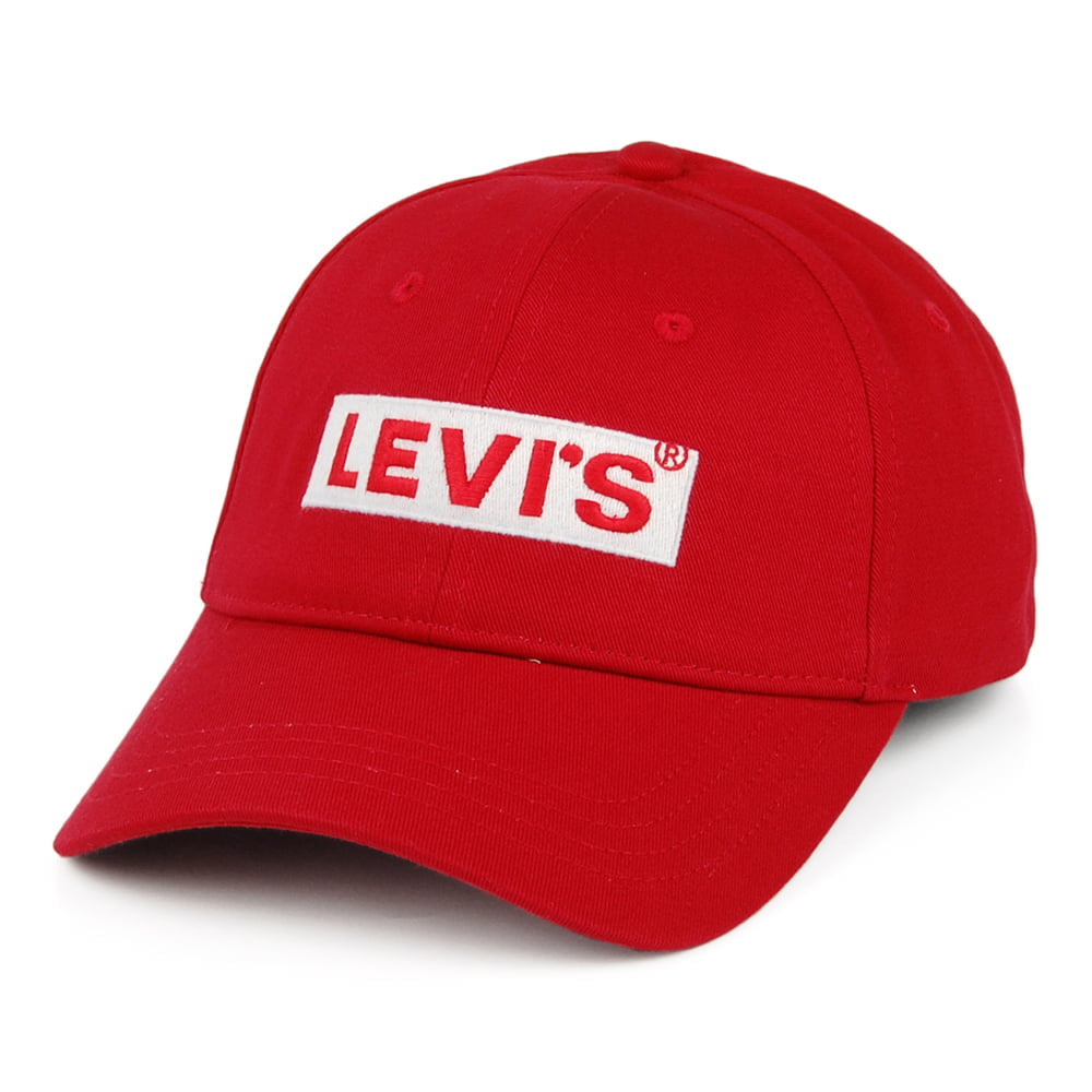 Gorra de béisbol Box Tab de Levi's - Rojo con Etiqueta en Blanco