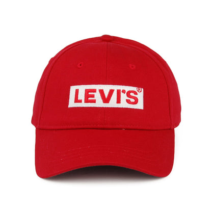 Gorra de béisbol Box Tab de Levi's - Rojo con Etiqueta en Blanco