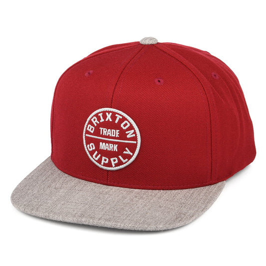 Gorra Snapback Oath III de Brixton - Rojo-Gris jaspeado