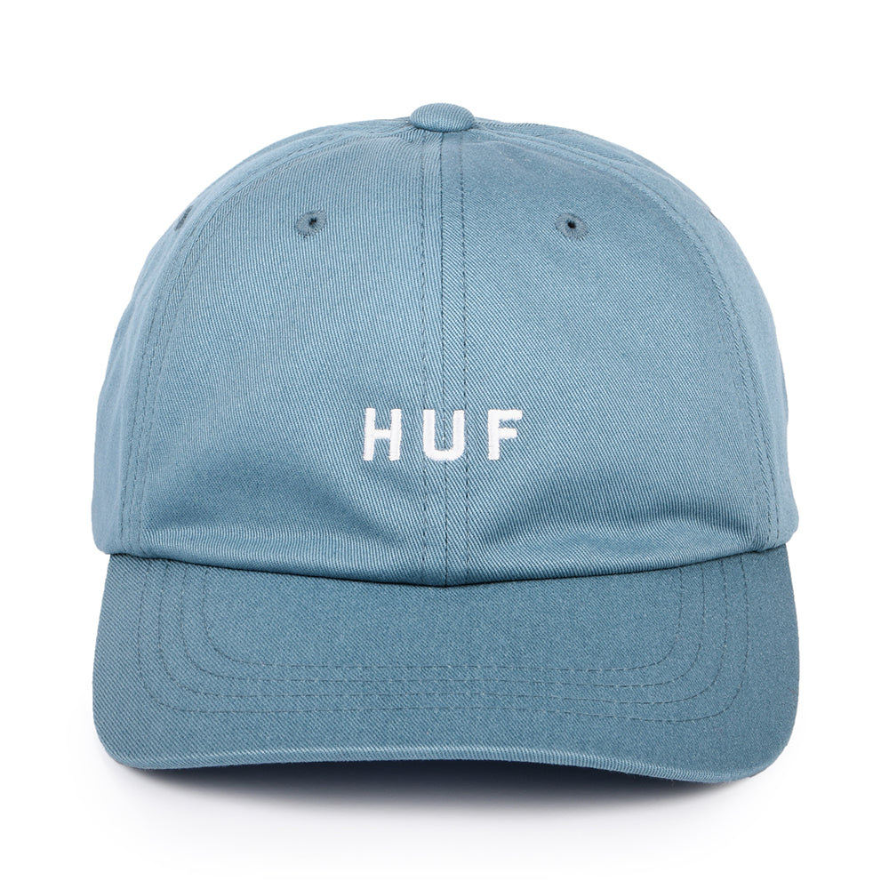 Gorra de béisbol Original Logo visera curvada de algodón de HUF - Azul Claro