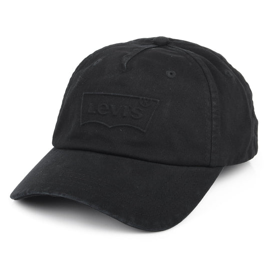 Gorra de béisbol Debossed Big Batwing efecto lavado de Levi's - Negro