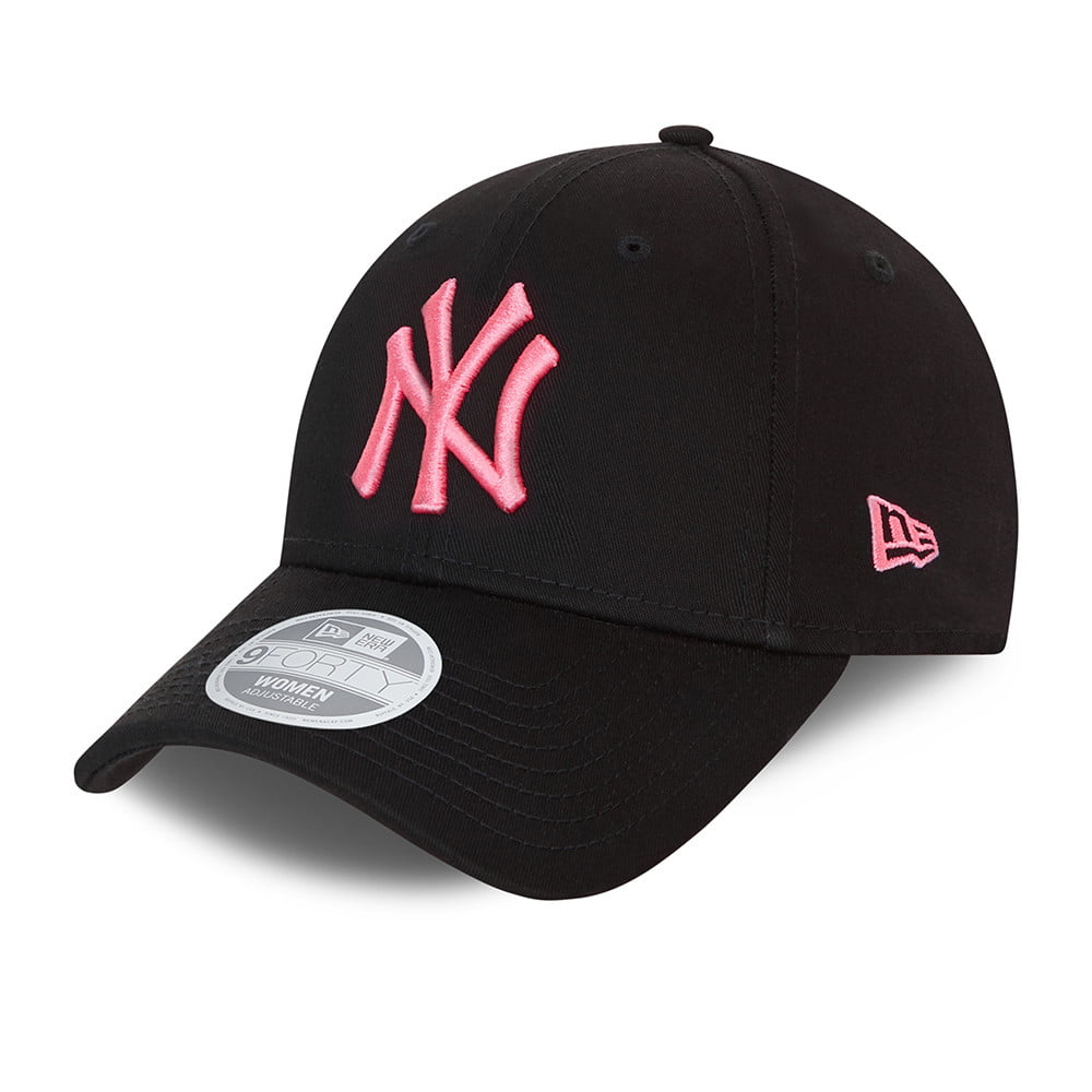 Gorra de béisbol mujer 9FORTY MLB League Essential New York Yankees de New Era - Negro-Rosa